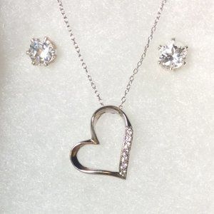 Silver Chain and Earring Set